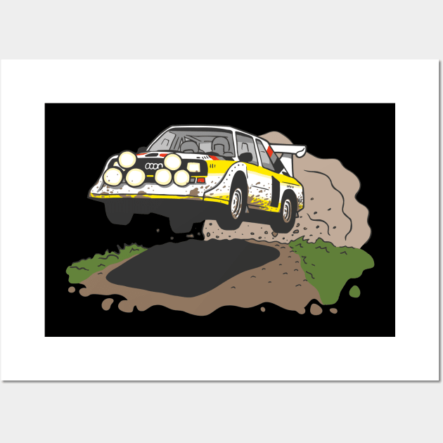 Quattro S1 Rally - Full Send - Group B WRC (Muddy) Wall Art by Gregrrr